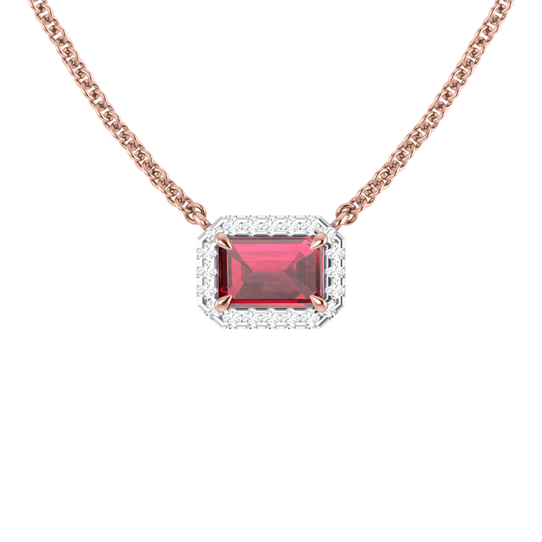 Halo Ruby Necklace