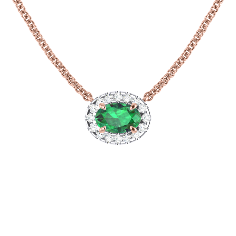 Halo Emerald Necklace