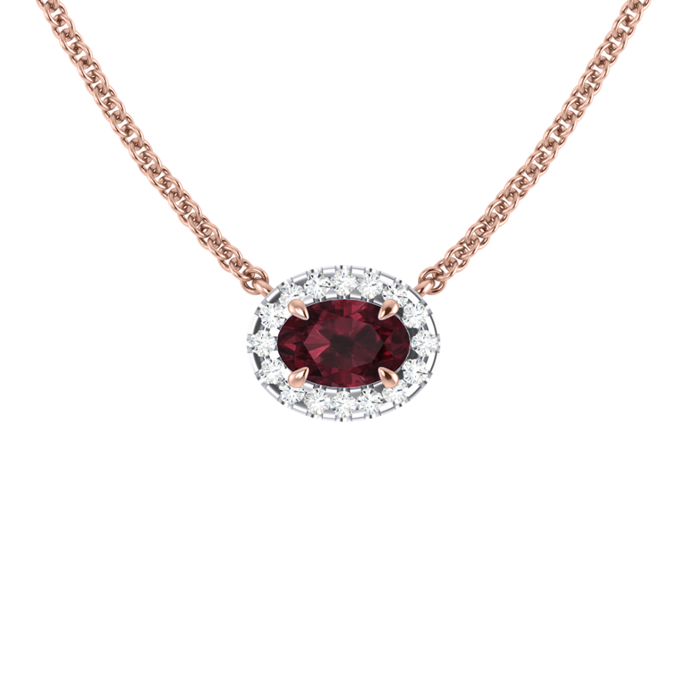 Halo Garnet Necklace