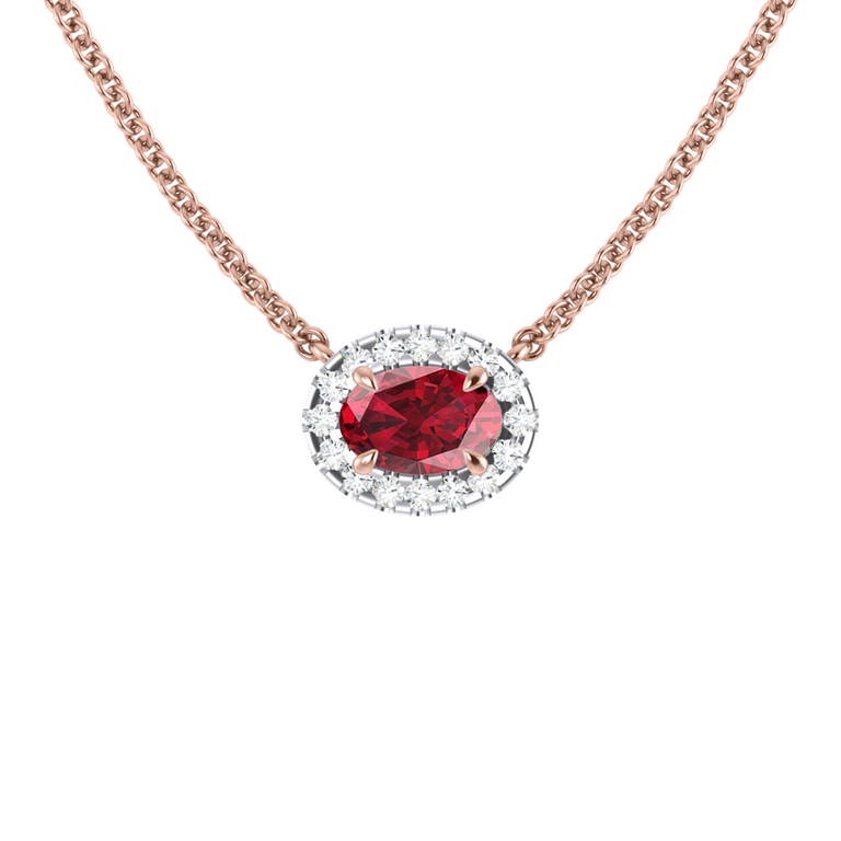 Halo Ruby Necklace