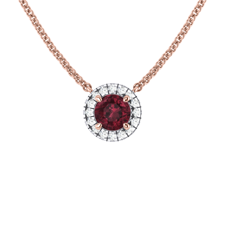 Halo Garnet Necklace