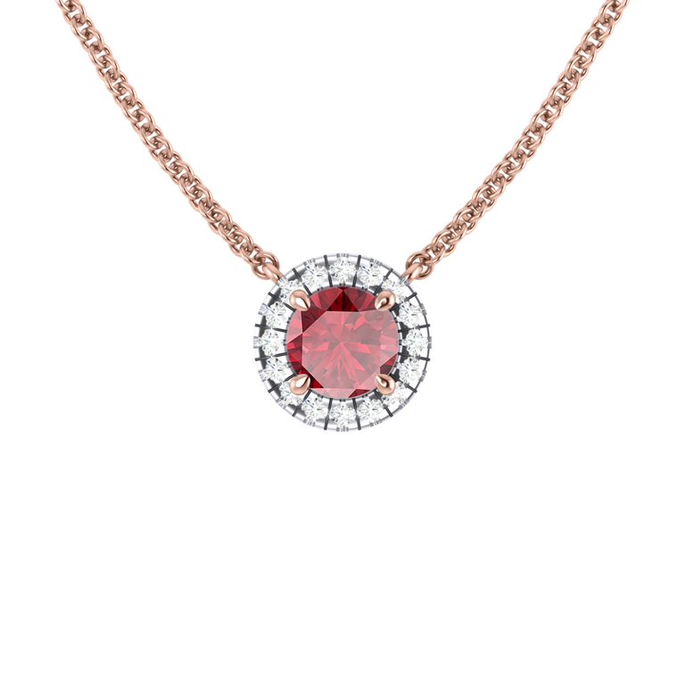 Halo Ruby Necklace