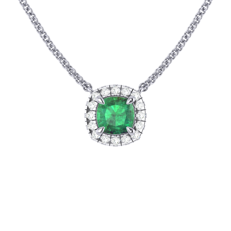 Halo Emerald Necklace