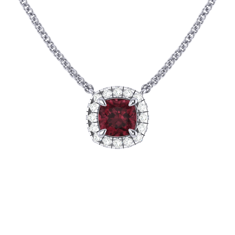 Halo Garnet Necklace