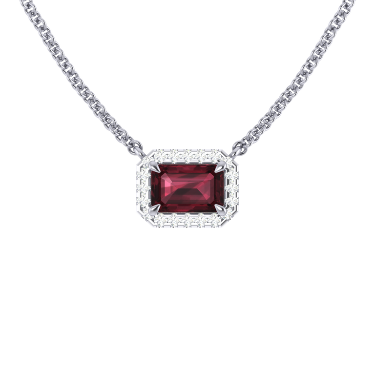 Halo Garnet Necklace