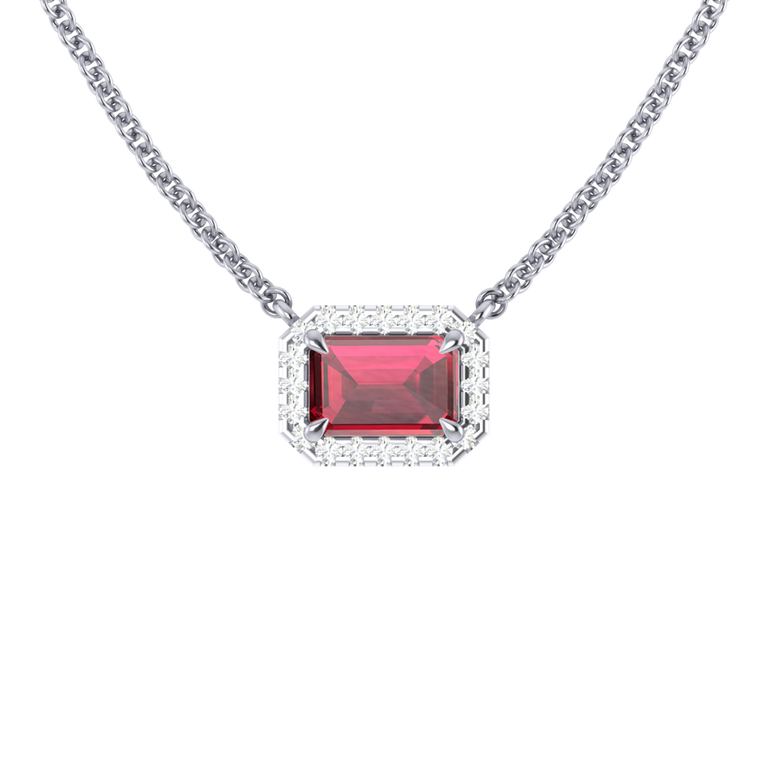 Halo Ruby Necklace