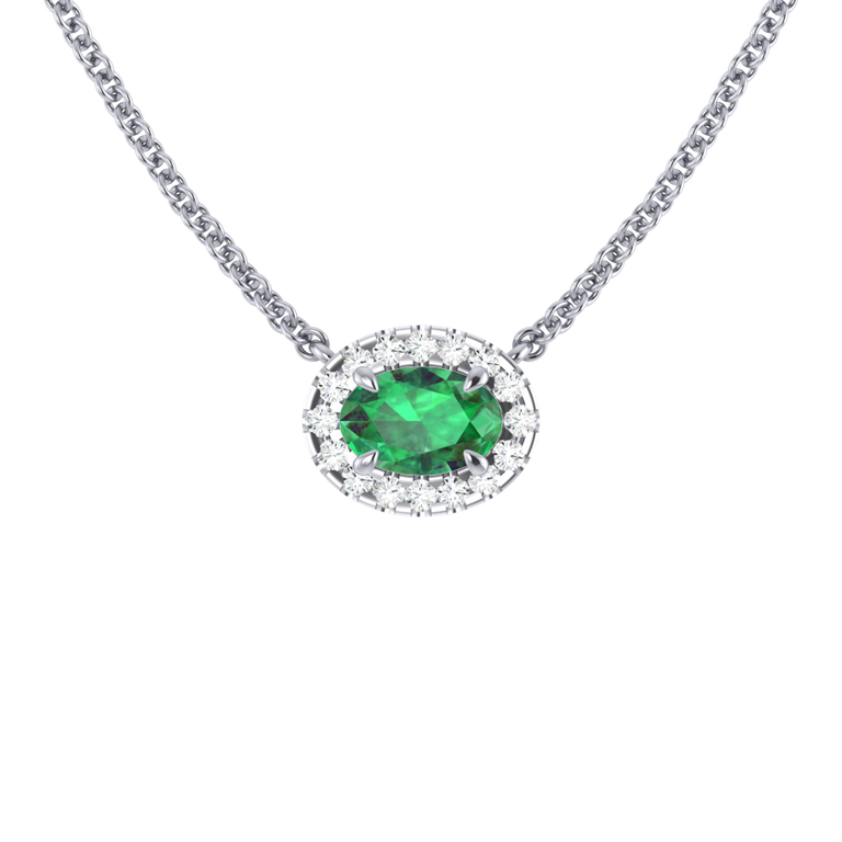 Halo Emerald Necklace