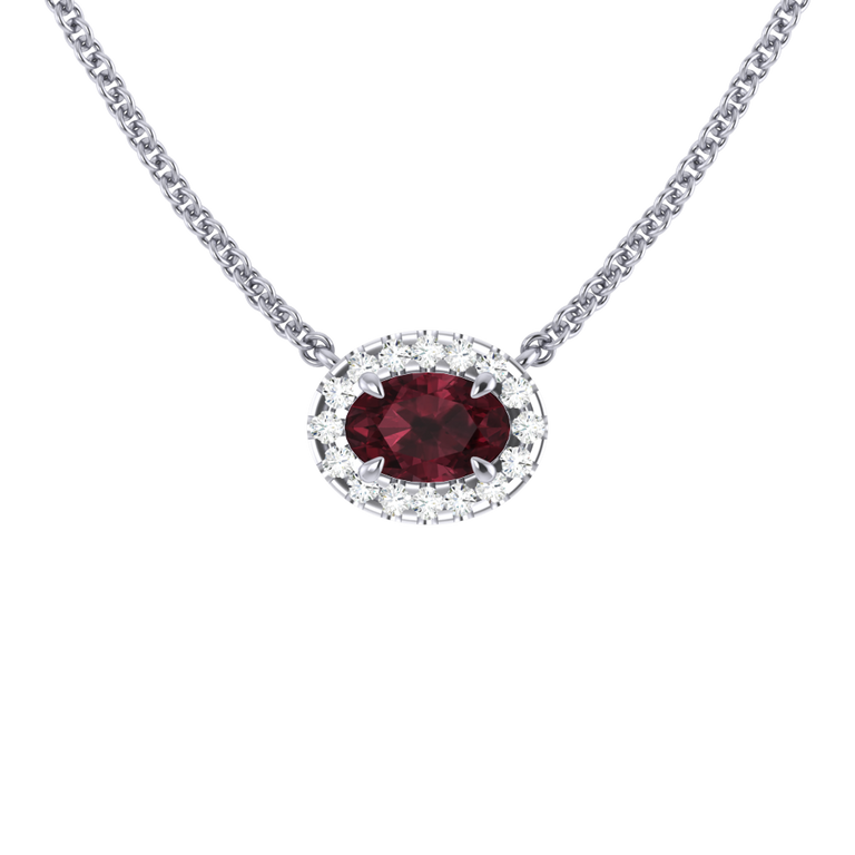 Halo Garnet Necklace