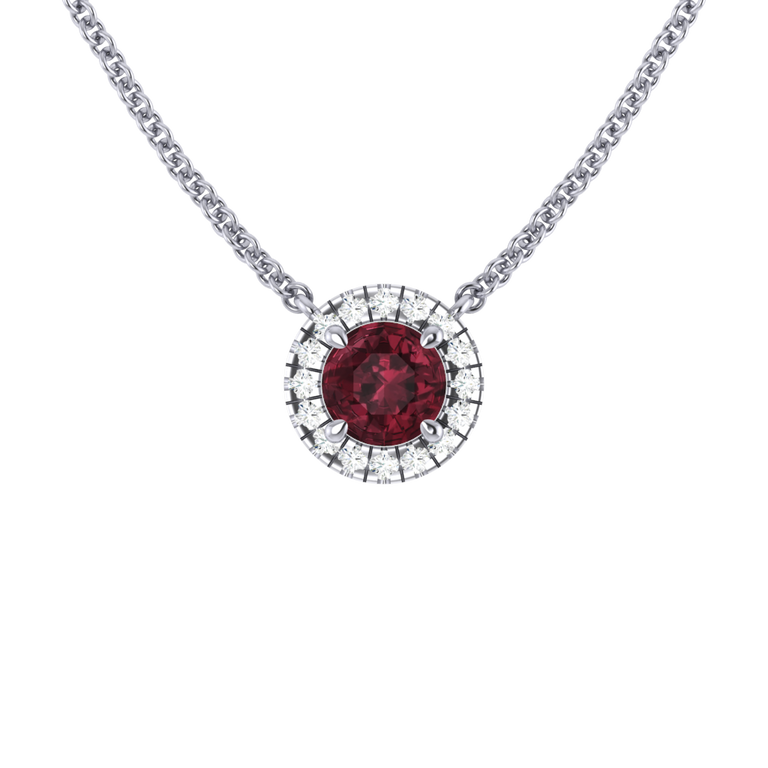 Halo Garnet Necklace