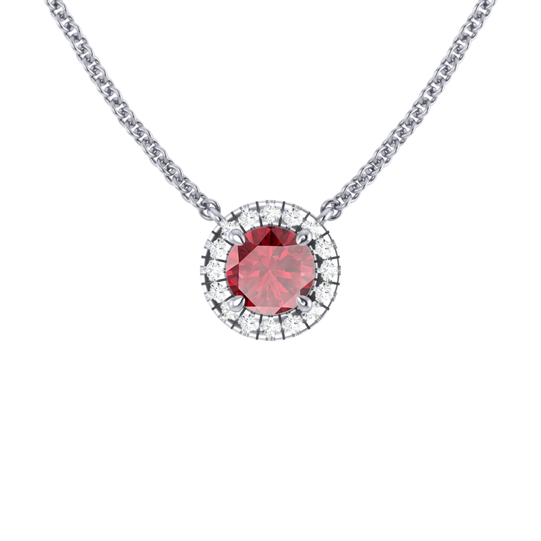 Halo Ruby Necklace