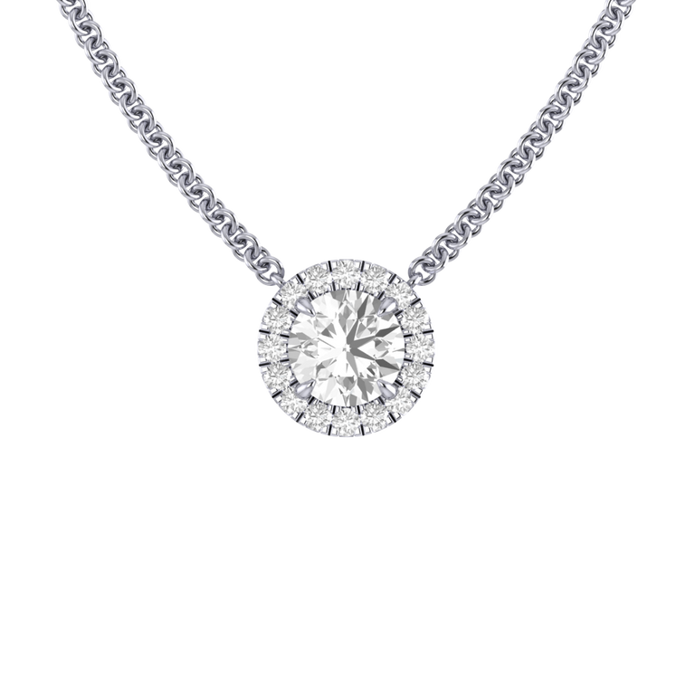 Halo Solar Diamond Necklace