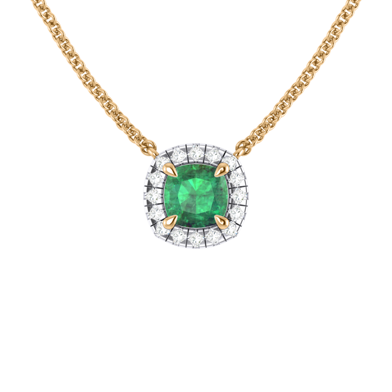 Halo Emerald Necklace