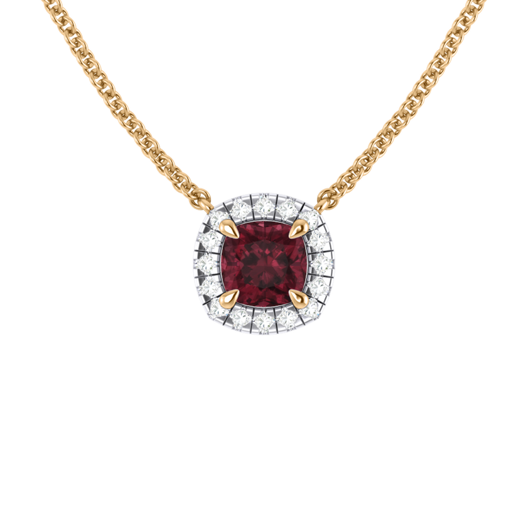 Halo Garnet Necklace