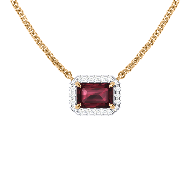 Halo Garnet Necklace