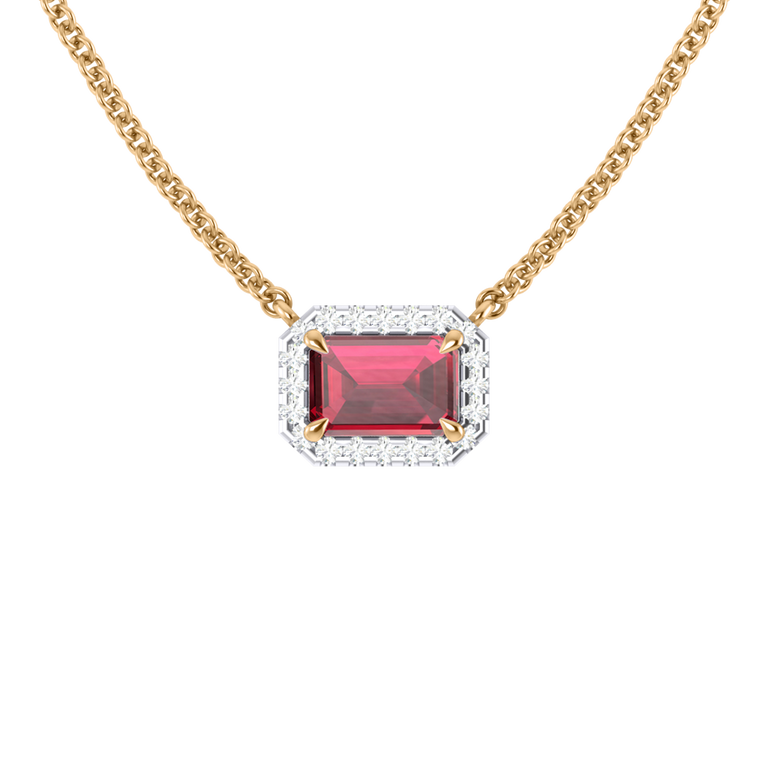 Halo Ruby Necklace