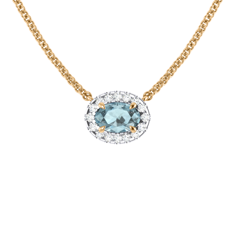 Halo Aquamarine Necklace