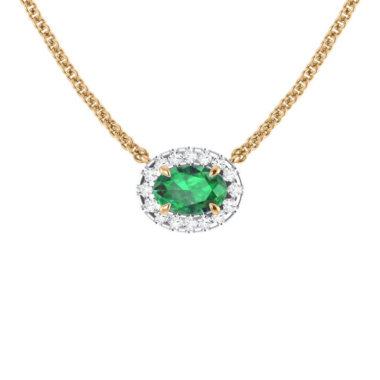 Halo Emerald Necklace