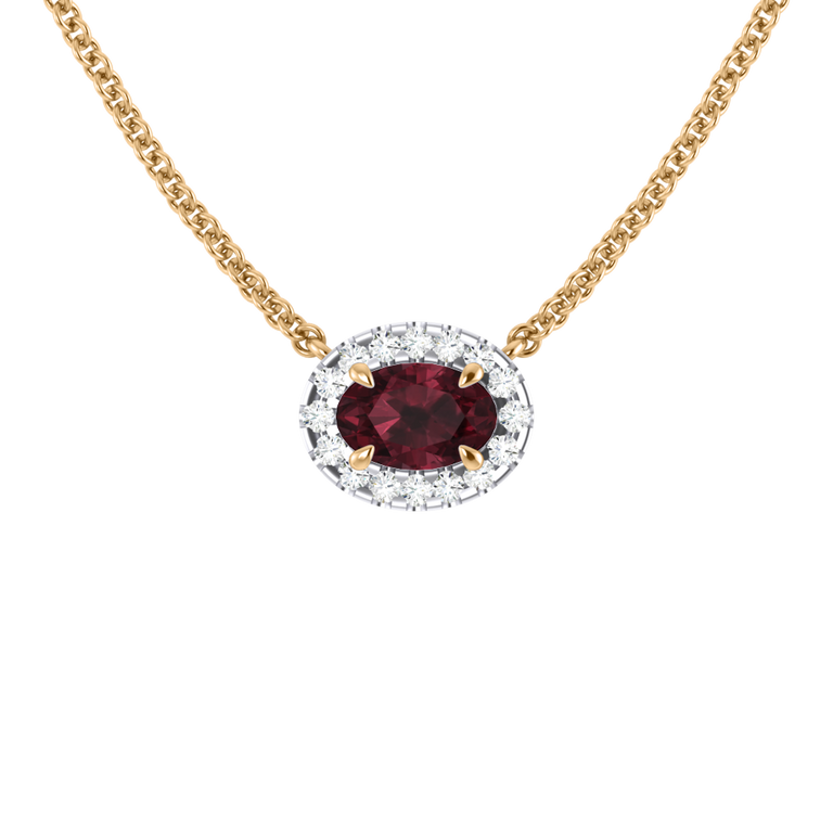 Halo Garnet Necklace