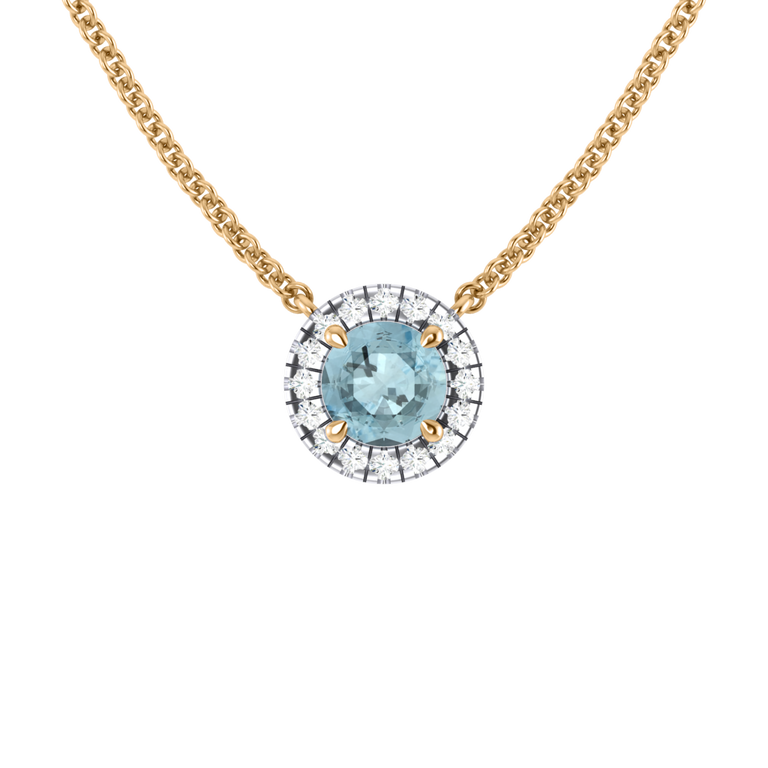 Halo Aquamarine Necklace