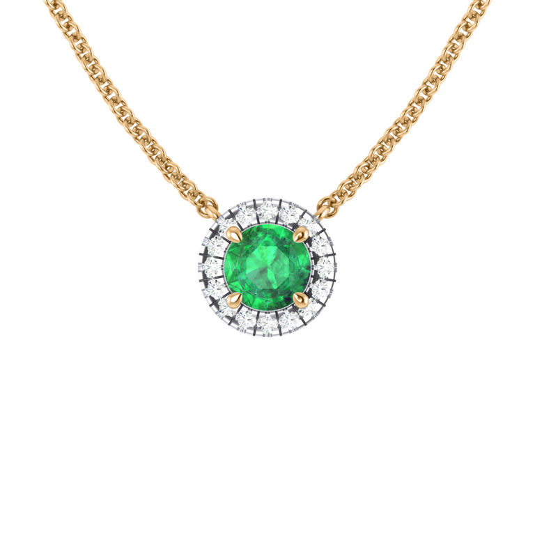 Halo Emerald Necklace