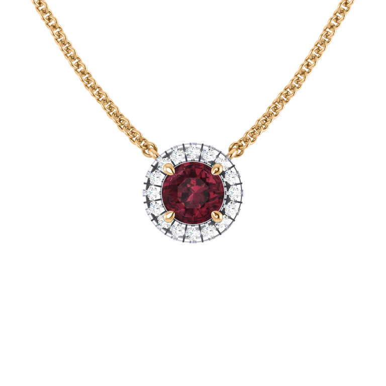 Halo Garnet Necklace