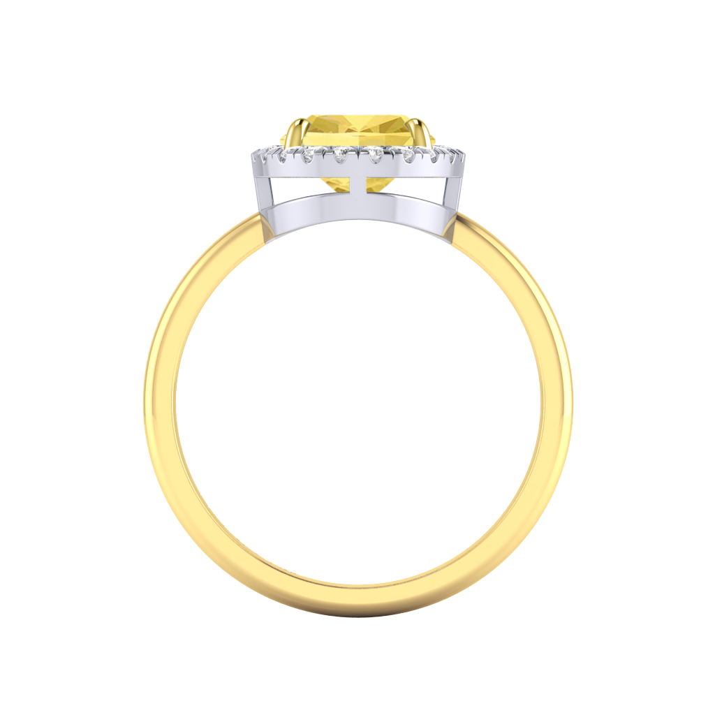 Yellow Solar Diamond Halo 18K Yellow Gold Ring