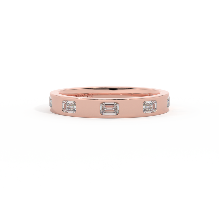 The Harmony, Emerald, Lab Grown Diamond, 18K Rose Gold Ring