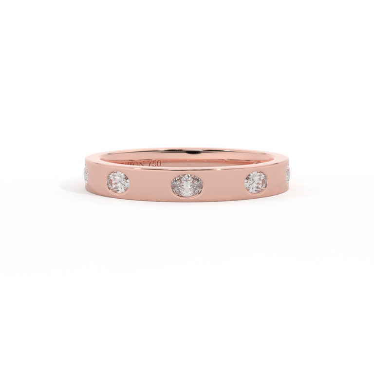 The Harmony, Oval, Naturally Mined Diamond, 18K Rose Gold Ring