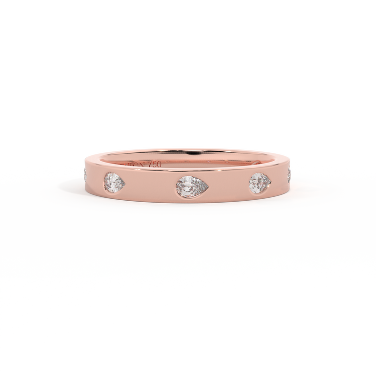 The Harmony, Pear, Naturally Mined Diamond, 18K Rose Gold Ring