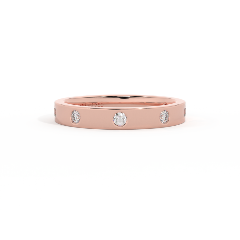 The Harmony, Round, Naturally Mined Diamond, 18K Rose Gold Ring