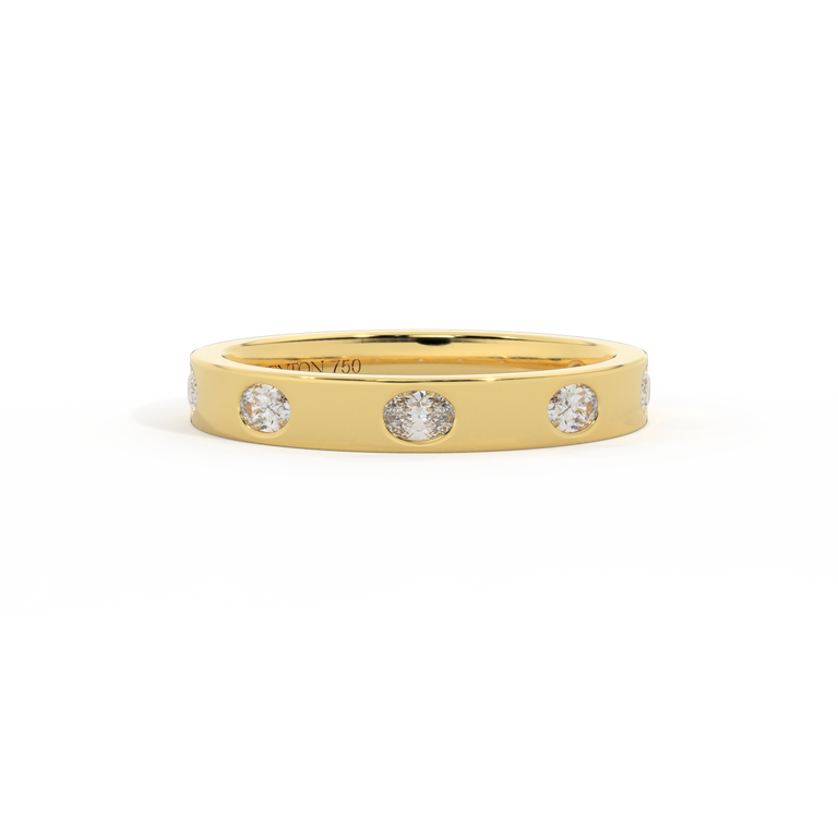 The Harmony, Oval, Naturally Mined Diamond, 18K Yellow Gold Ring