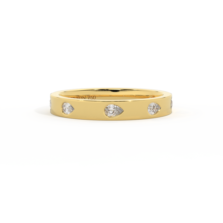 The Harmony, Pear, Lab Grown Diamond, 18K Yellow Gold Ring
