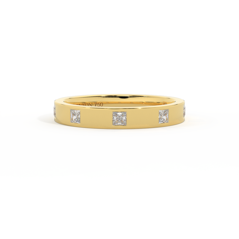 The Harmony, Princess, Naturally Mined Diamond, 18K Yellow Gold Ring