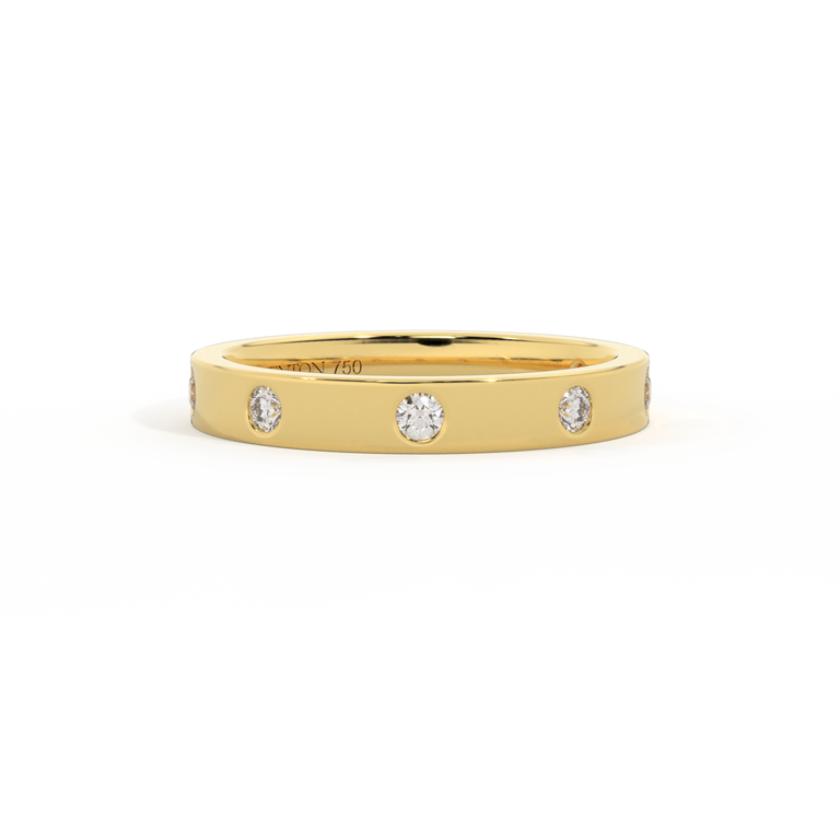 The Harmony, Round, Naturally Mined Diamond, 18K Yellow Gold Ring