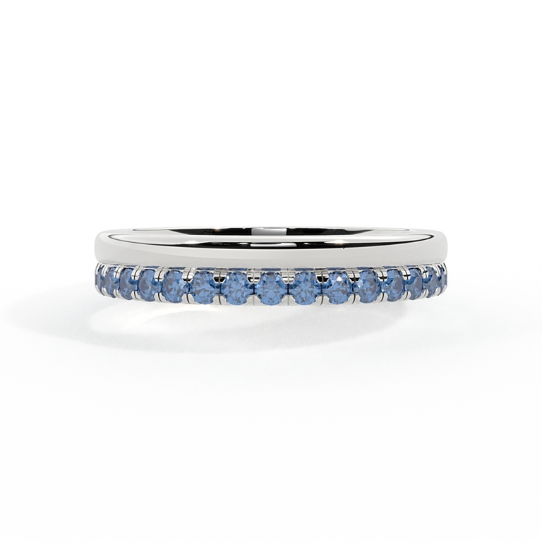 The Juliet Band, Blue Sapphire, Platinum Ring