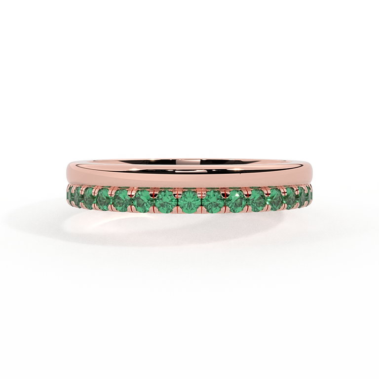 The Juliet Band, Emerald, 18K Rose Gold Ring