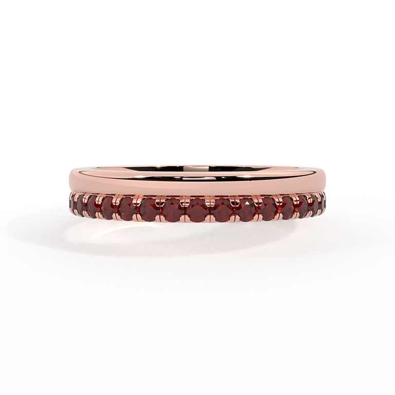 The Juliet Band, Garnet, 18K Rose Gold Ring