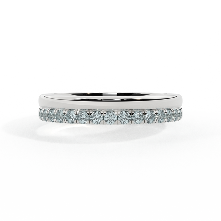 The Juliet Band, Aquamarine, 18K White Gold Ring