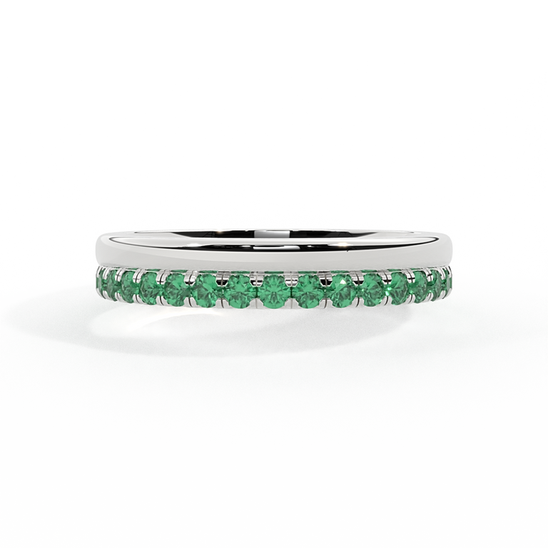 The Juliet Band, Emerald, 18K White Gold Ring