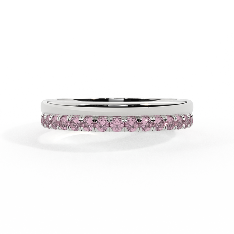 The Juliet Band, Pink Sapphire, 18K White Gold Ring