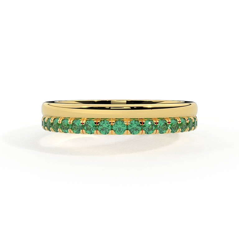 The Juliet Band, Emerald, 18K Yellow Gold Ring