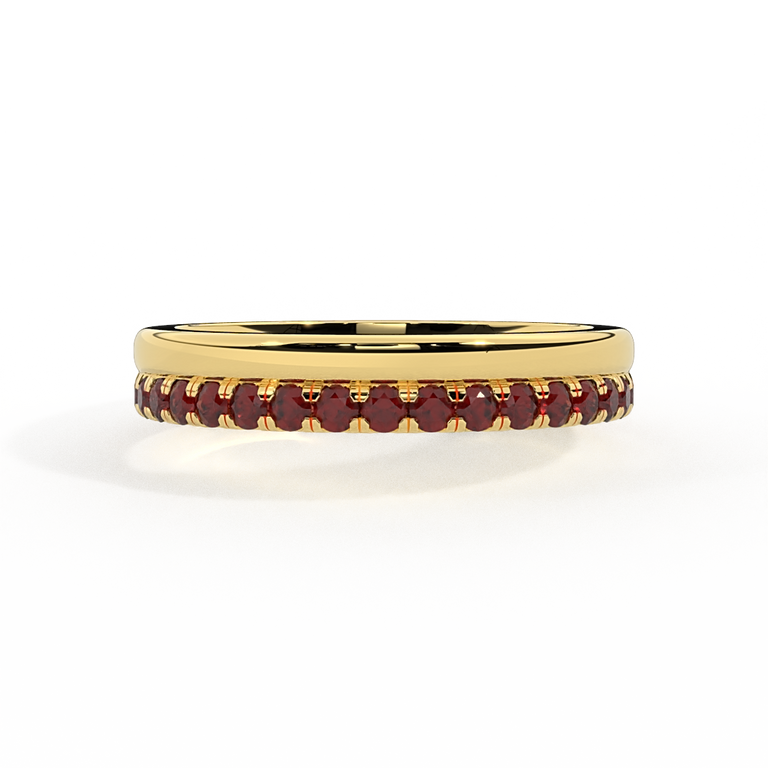 The Juliet Band, Garnet, 18K Yellow Gold Ring