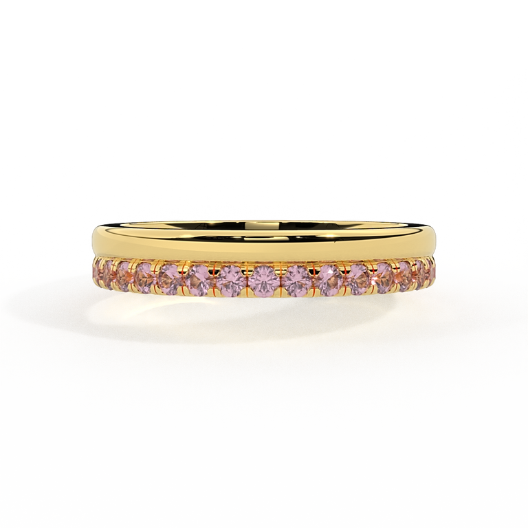 The Juliet Band, Pink Sapphire, 18K Yellow Gold Ring