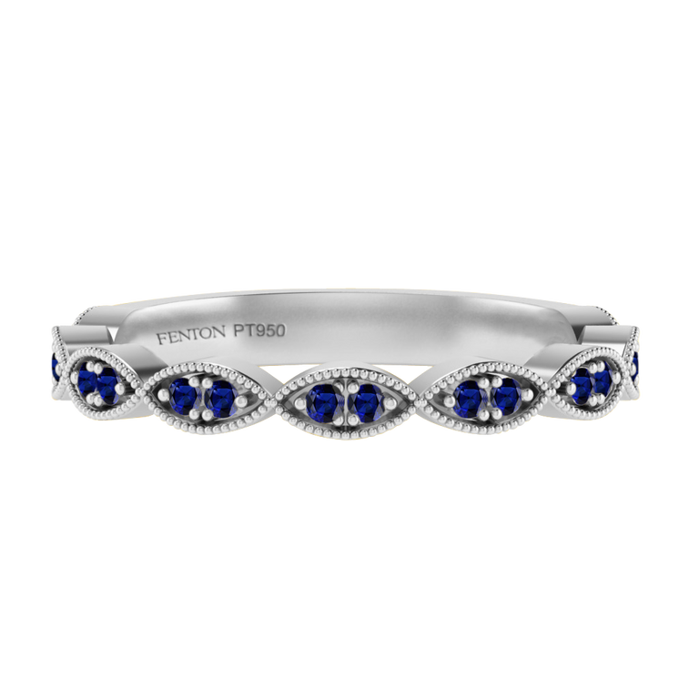 The Laurel, Blue Sapphire, Platinum Ring