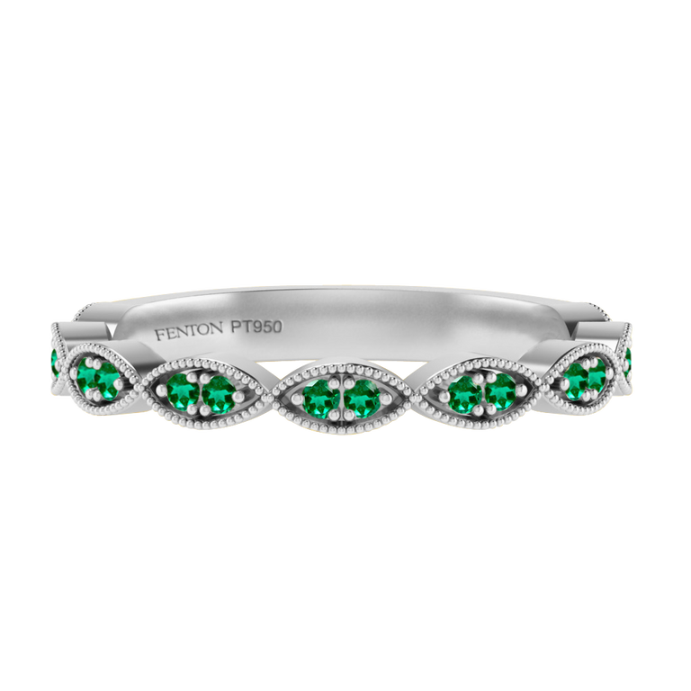 The Laurel, Emerald, Platinum Ring
