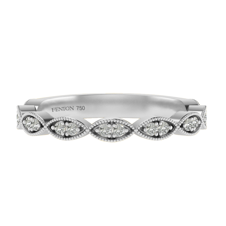 The Laurel, Naturally Mined Diamond, 18K White Gold Ring