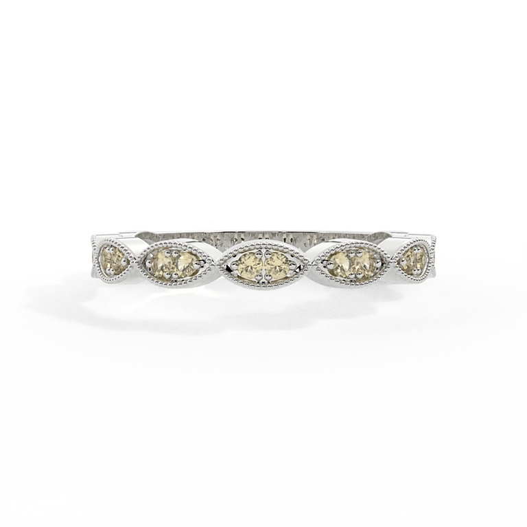 The Laurel, Yellow Sapphire, Platinum Ring