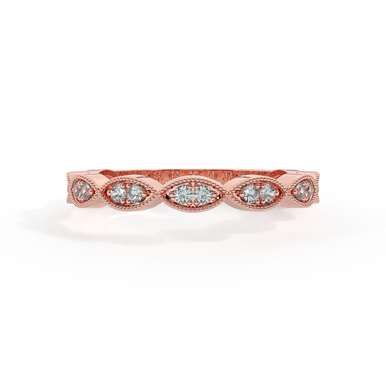 The Laurel, Aquamarine, 18K Rose Gold Ring