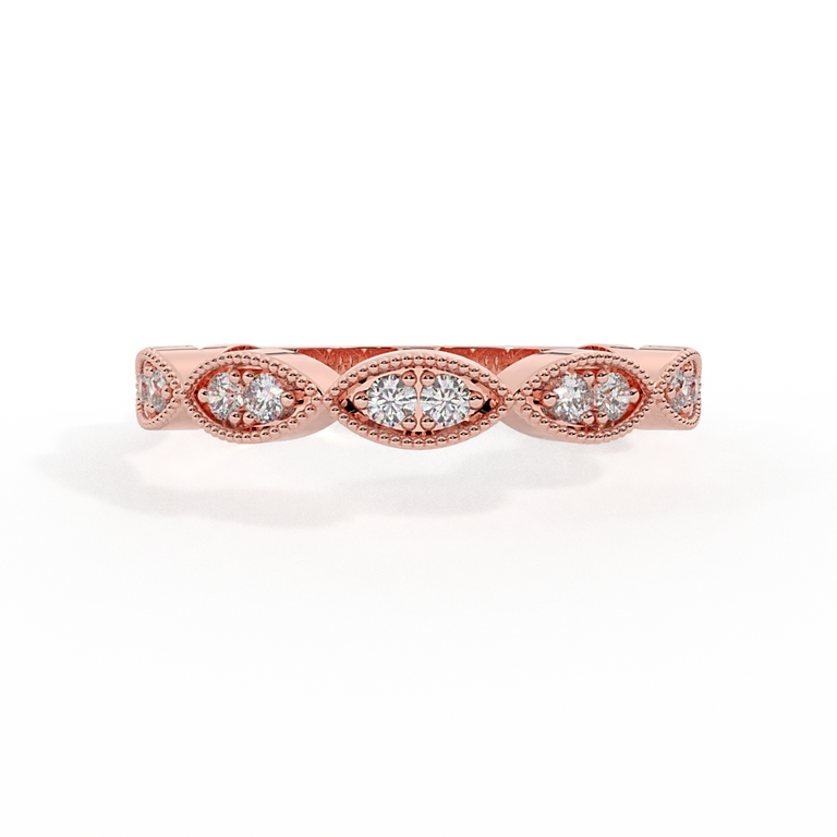 The Laurel, Naturally Mined Diamond, 18K Rose Gold Ring