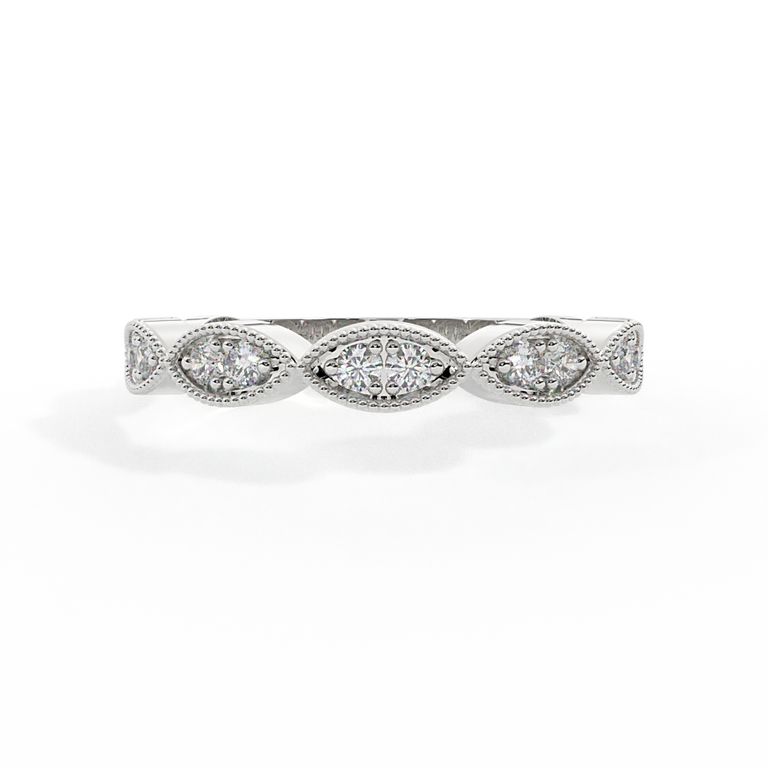 The Laurel, Naturally Mined Diamond, 18K White Gold Ring